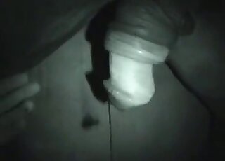 Horny zoophile roaming at night in search of a huge horse cock