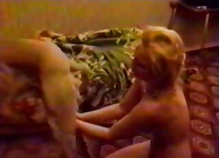 Small tits lady enjoys missionary banging with dog in vintage zoo porn