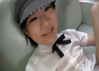 Stylish Asian babe opens her legs to let this dog eat her out greedily