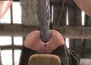Quiet's pussy is ready to take the full length of horse cock