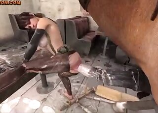 Metal Gear Solid-inspired bestiality with hardcore horse fucking