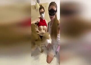 Hot bitches from South America show their lust for dog penises