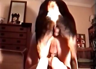 Guy with a tight butthole is going to get rammed by a black dog here