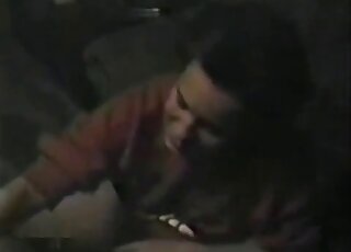 Round of hot loving with a housewife in red that fucks black doggo